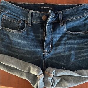 Aeropostale Dark Blue Rolled Hem Jean Shorts size 4